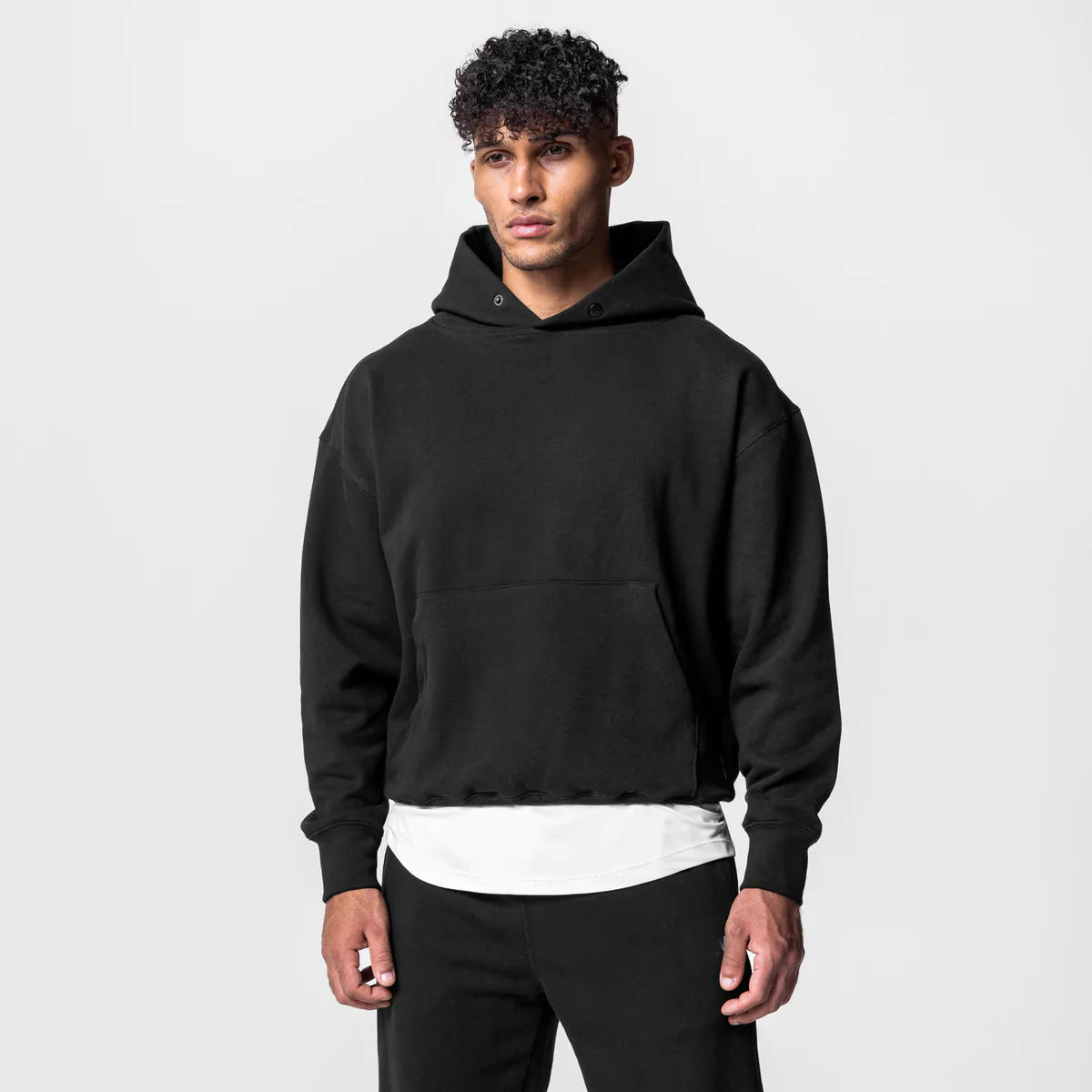 Men'S Thick Cotton Hoodies Training Sets Casual Sports Kits Pullover Hooded Top with Pants Sweatshirts Gym Running Tracksuits
