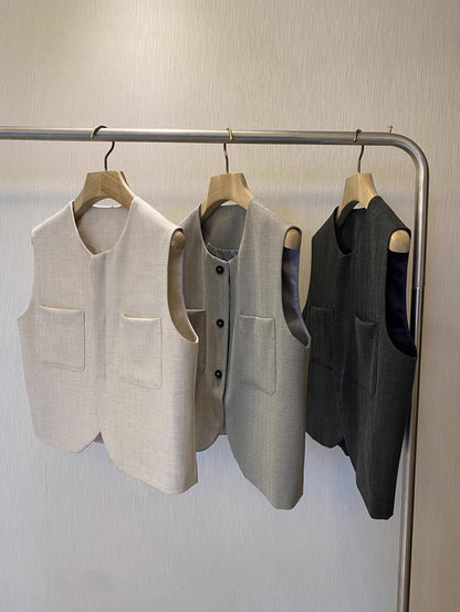 women's sleeveless suit vest Neck Sleeveless Suit Vest for Women