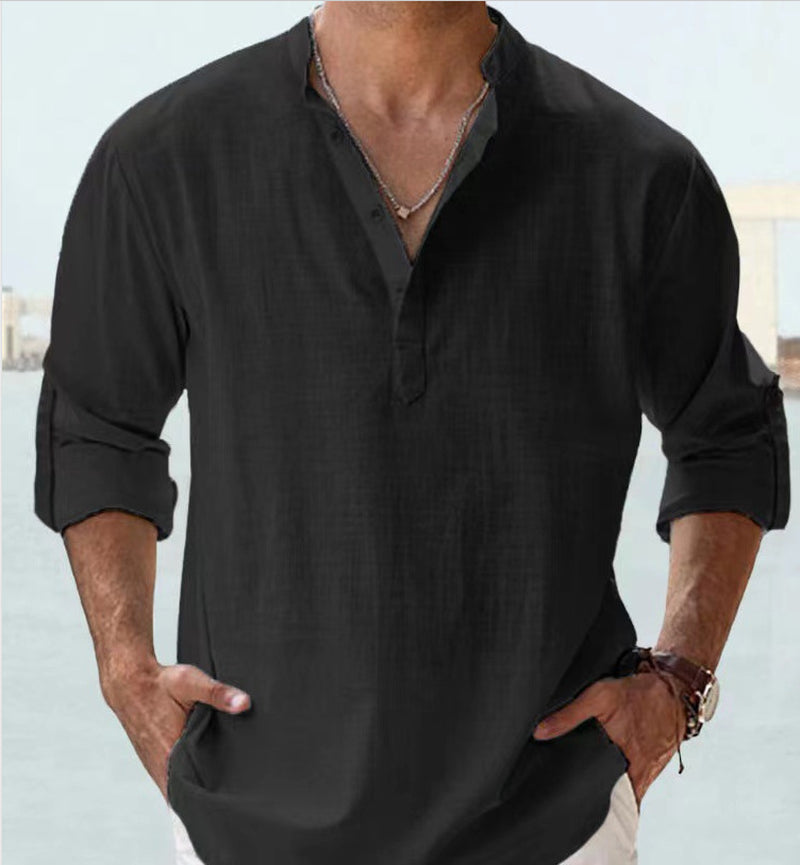 Men's Casual Loose Long Sleeve Sports Shirt