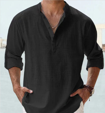 Men's Casual Loose Long Sleeve Sports Shirt