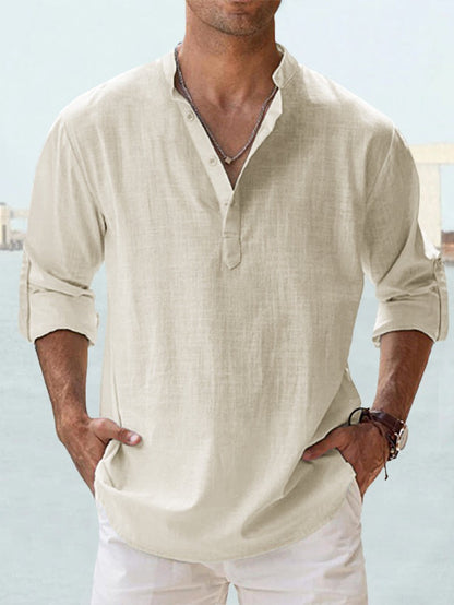 Men's Casual Loose Long Sleeve Sports Shirt