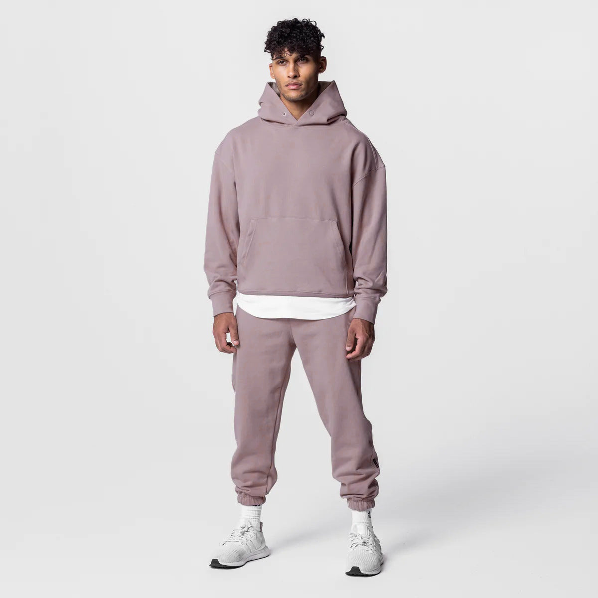 Men'S Thick Cotton Hoodies Training Sets Casual Sports Kits Pullover Hooded Top with Pants Sweatshirts Gym Running Tracksuits