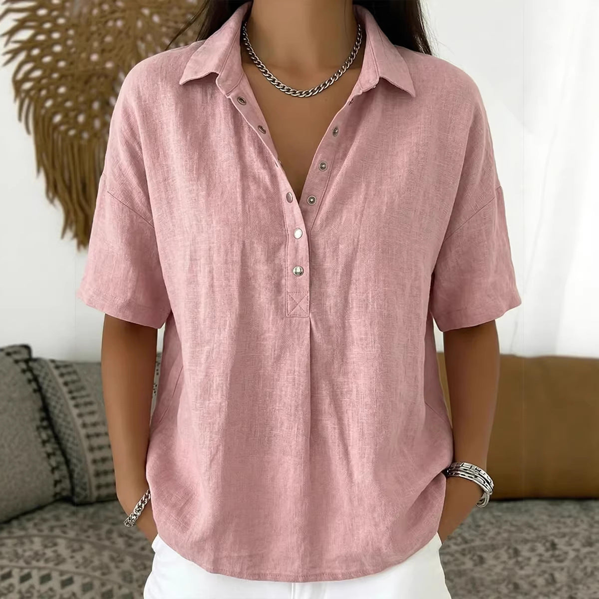 women's casual button shirt