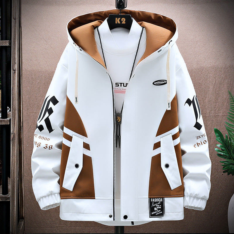 men's fall hooded jacket set