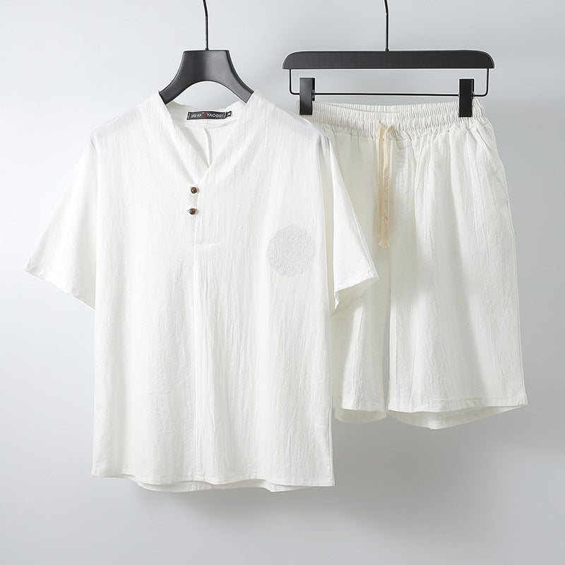 Loose Linen Menswear Clothing Two-Piece Set