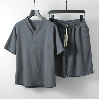 men's linen two-piece set Clothing Two-Piece Set