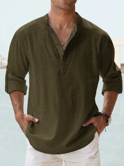 Men's Casual Loose Long Sleeve Sports Shirt