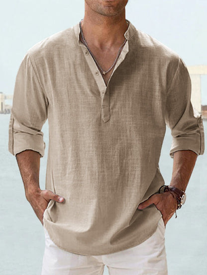 Men's Casual Loose Long Sleeve Sports Shirt