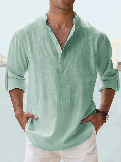 Men's Casual Loose Long Sleeve Sports Shirt