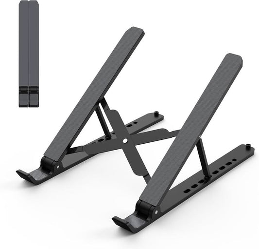 Adjustable Laptop Stand with Phone Holder & Ventilation