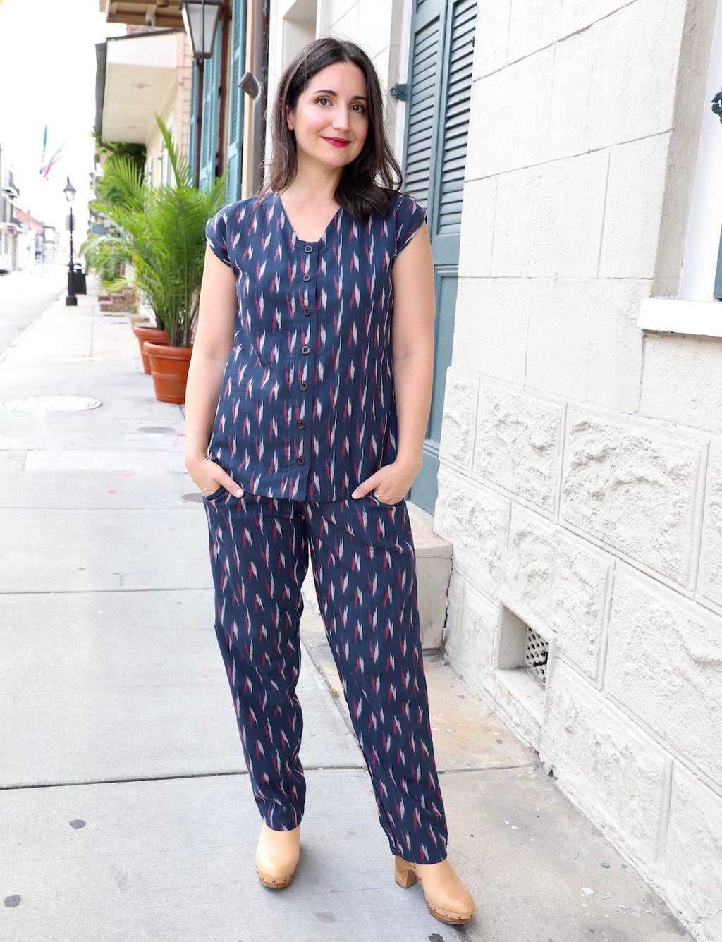 Maritime Organic Cotton Ikat Pants