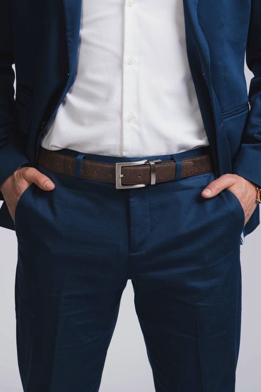 reversible cork men's belt