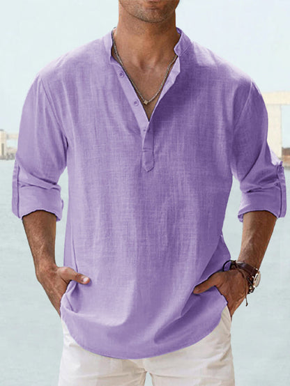 Men's Casual Loose Long Sleeve Sports Shirt