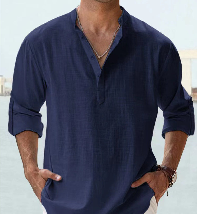 Men's Casual Loose Long Sleeve Sports Shirt