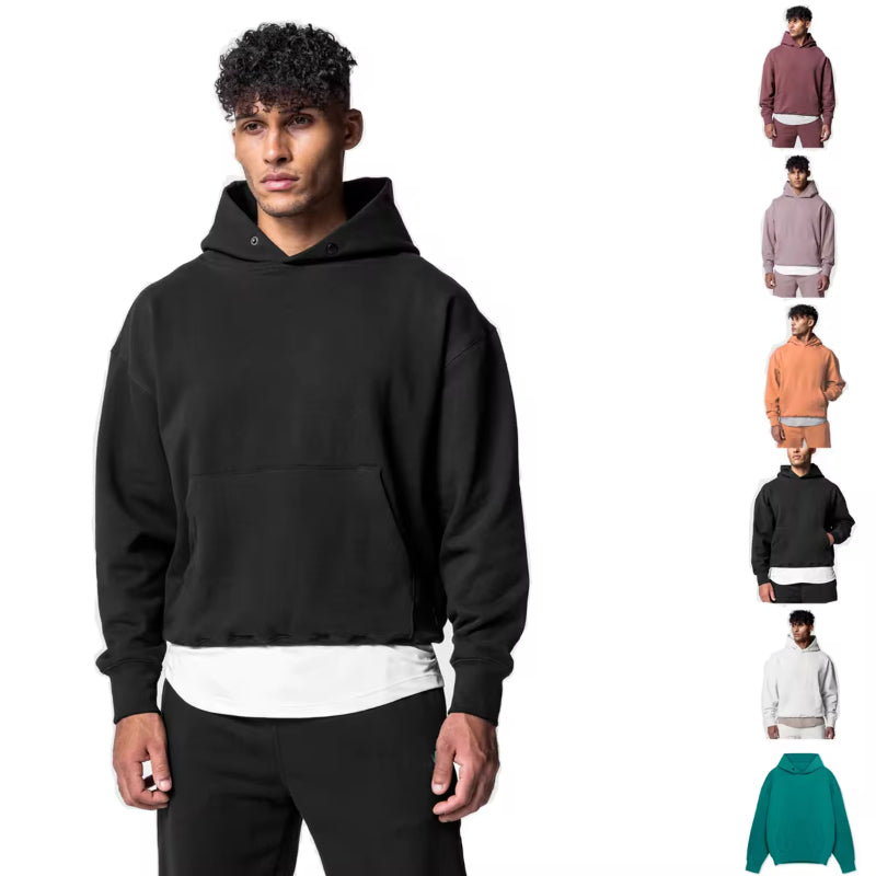 Men'S Thick Cotton Hoodies Training Sets Casual Sports Kits Pullover Hooded Top with Pants Sweatshirts Gym Running Tracksuits