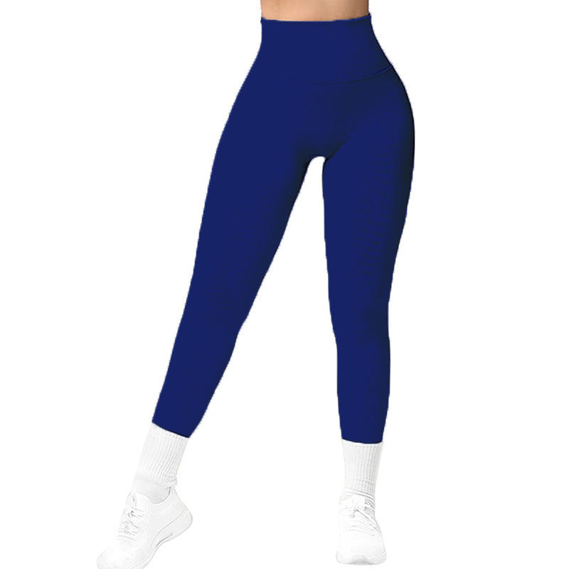 High Waist Seamless Leggings Threaded Knitted Fitness Pants Solid Women'S Slimming Sports Yoga Pants Elastic Running Sport Leggings