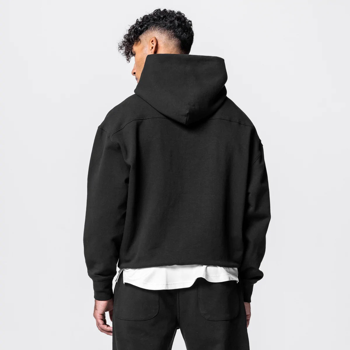 Men'S Thick Cotton Hoodies Training Sets Casual Sports Kits Pullover Hooded Top with Pants Sweatshirts Gym Running Tracksuits