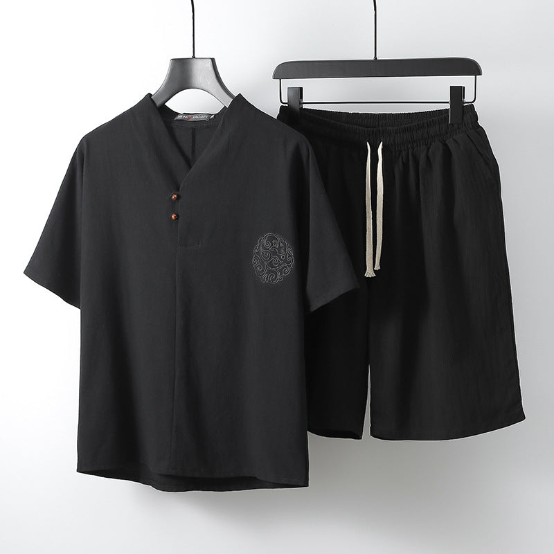 Loose Linen Menswear Clothing Two-Piece Set