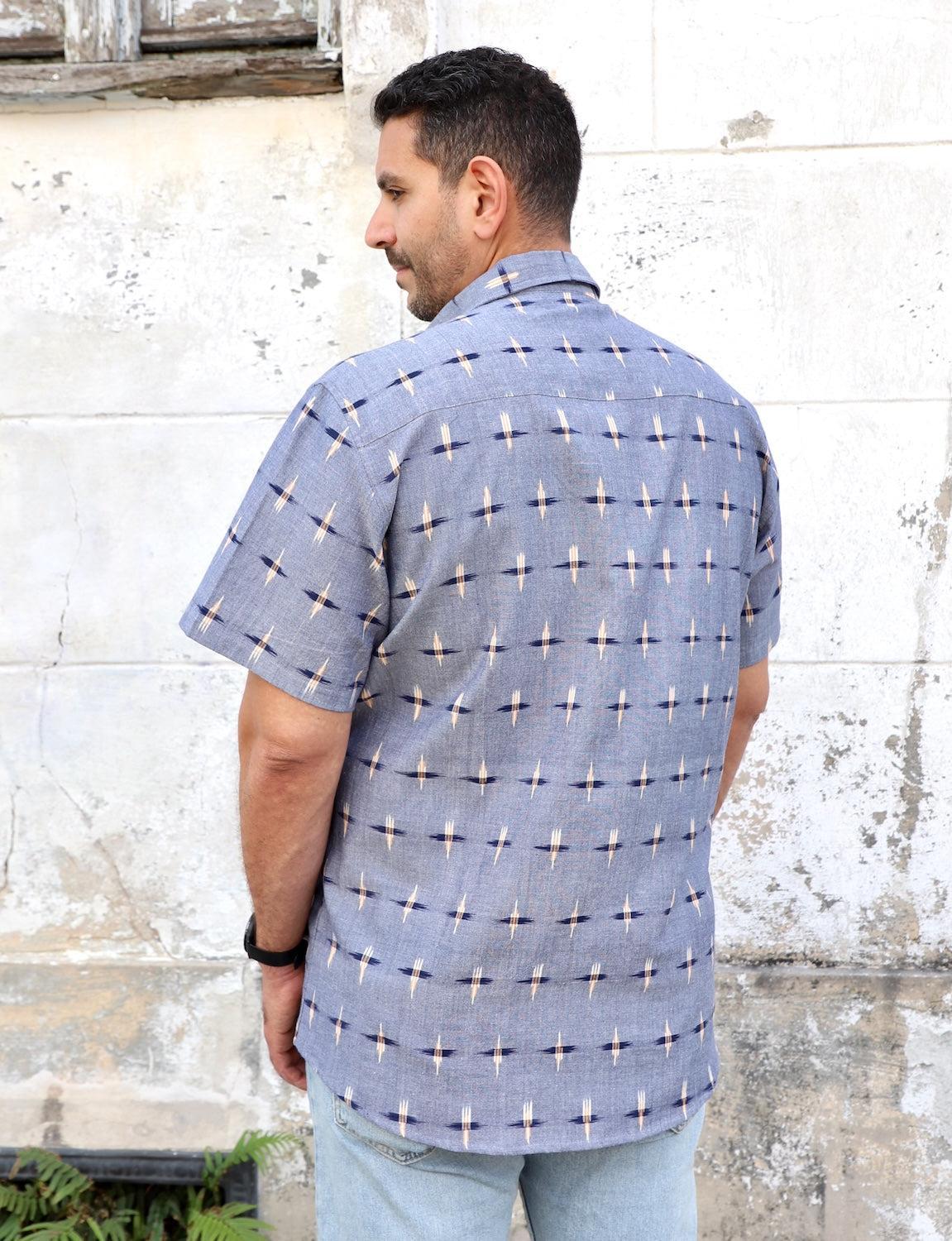 Heritage Ikat Organic Cotton Men's Button-Down Shirt