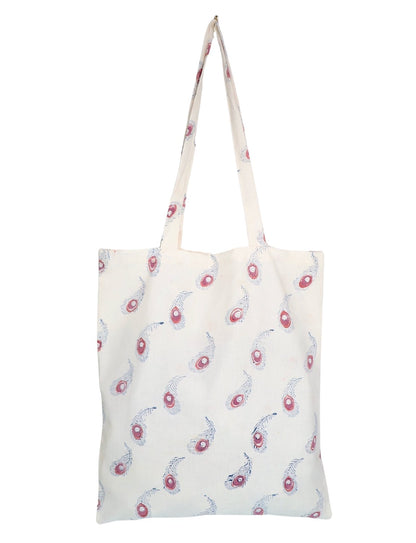 Le Plume Hand Block Printed Cotton Tote Bag