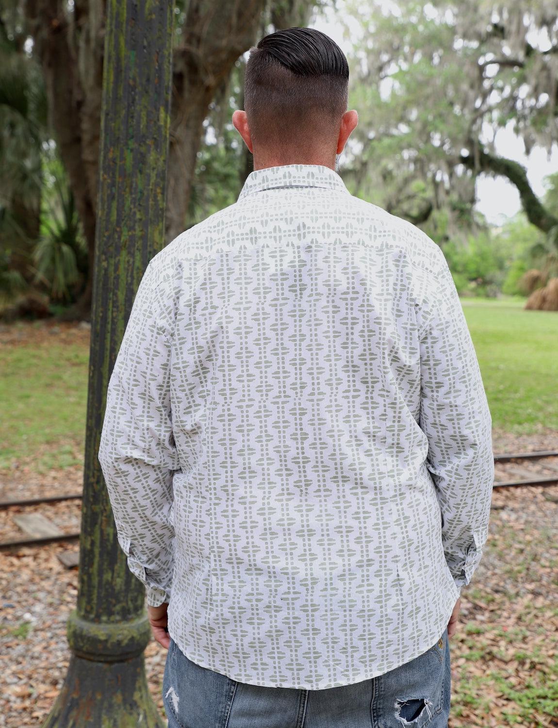 Pistachio Organic Cotton Men's Button-Down Shirt