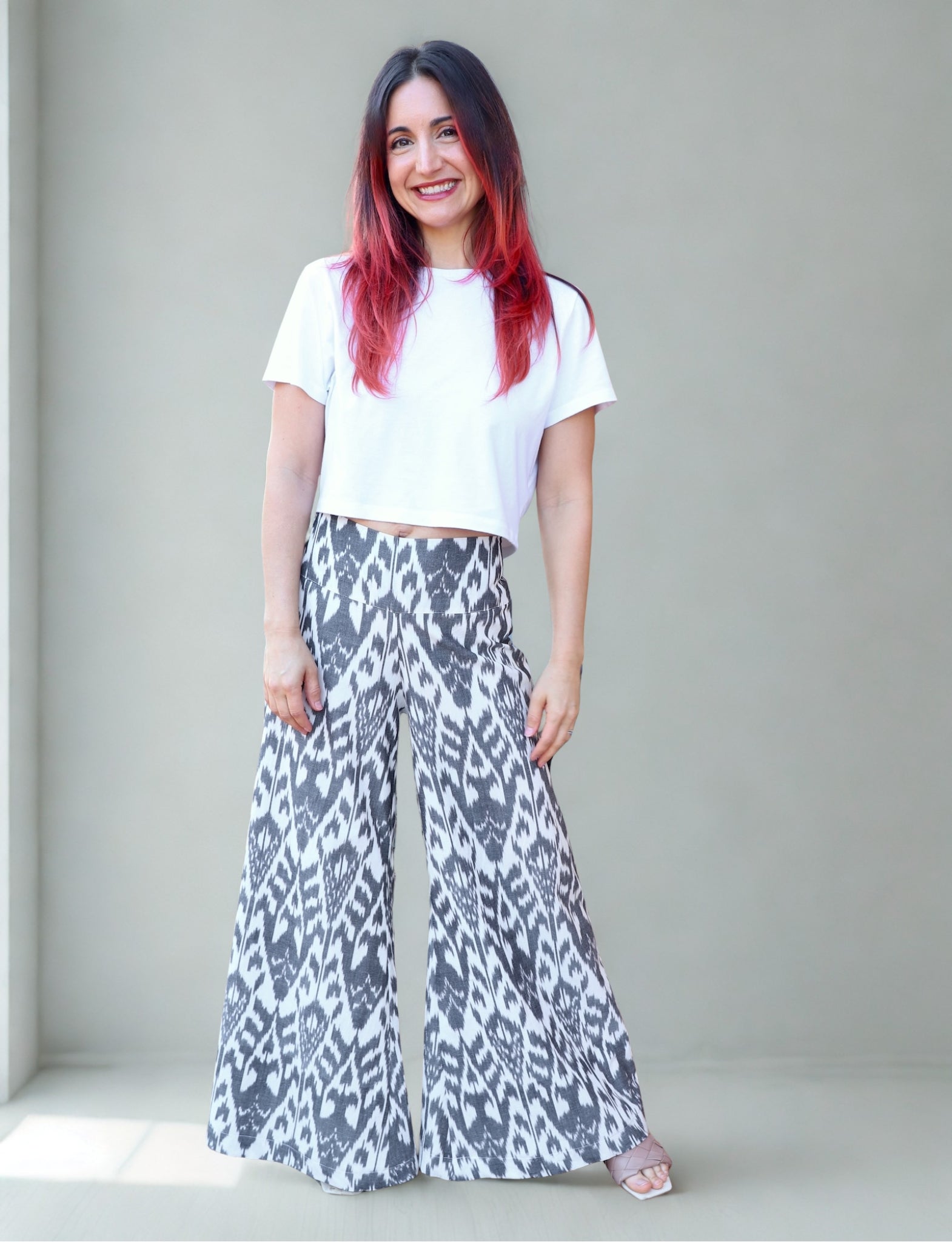 Saraswati Organic Cotton Ikat Flare Pants