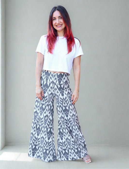 Saraswati Organic Cotton Ikat Flare Pants