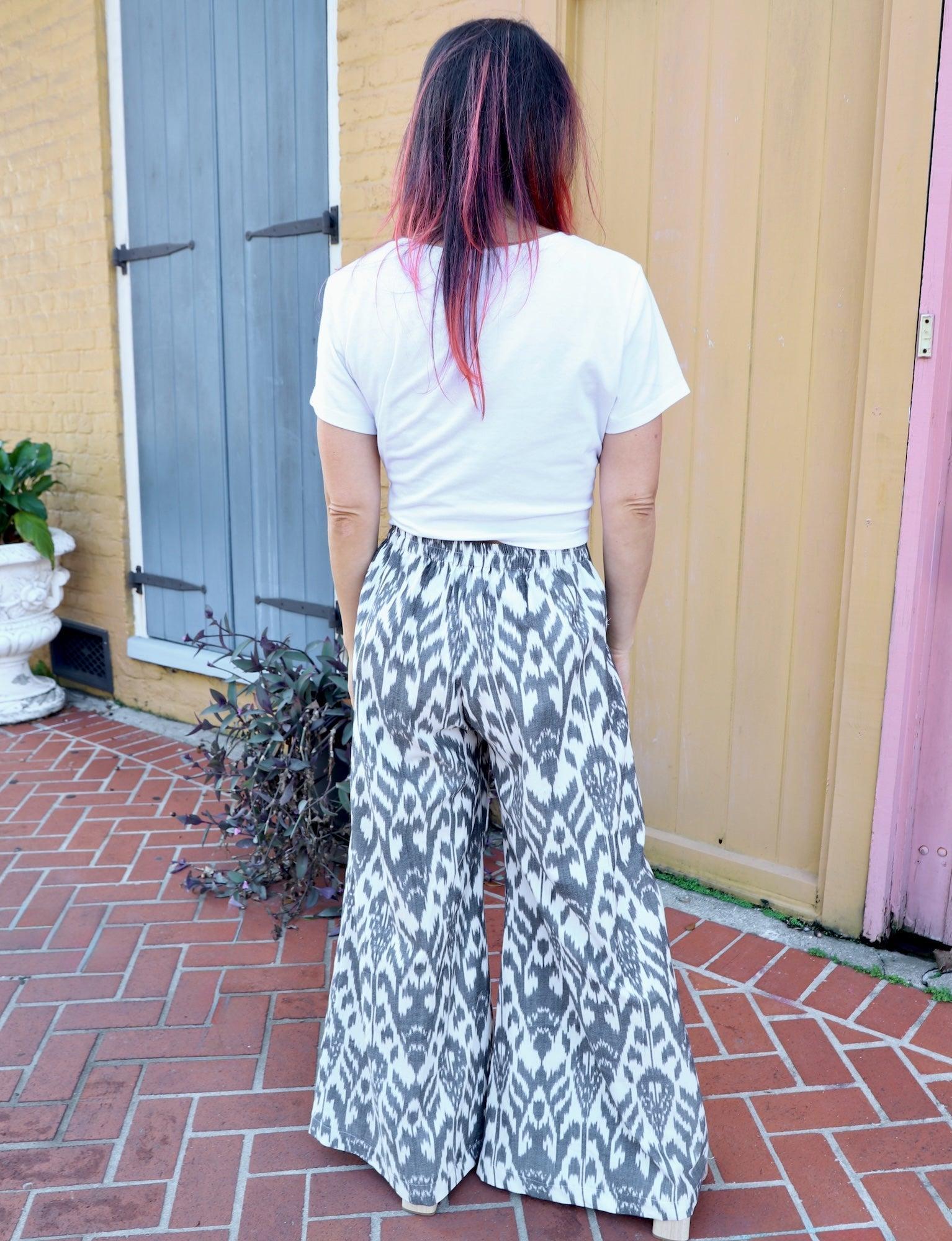Saraswati Organic Cotton Ikat Flare Pants