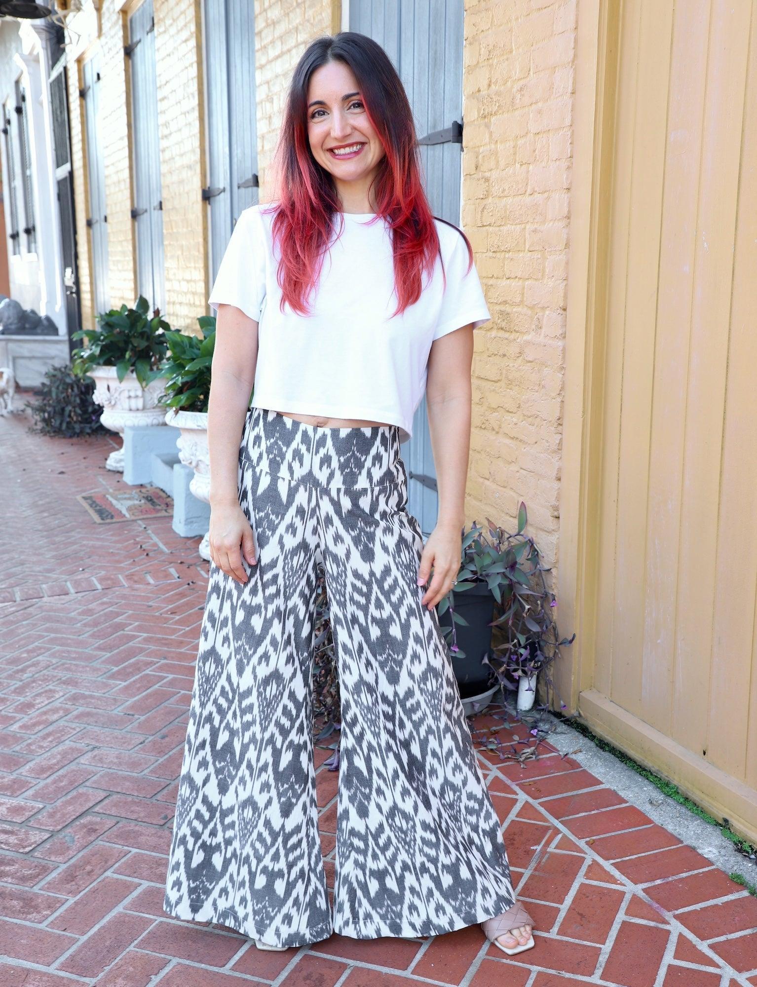 Saraswati Organic Cotton Ikat Flare Pants