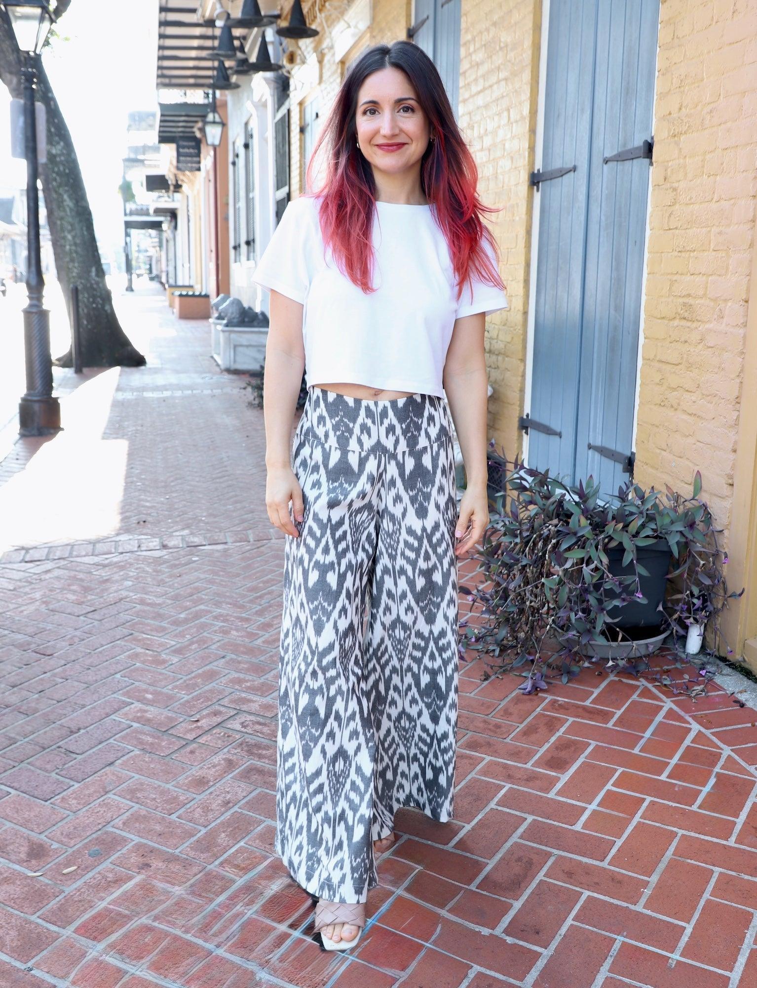 Saraswati Organic Cotton Ikat Flare Pants