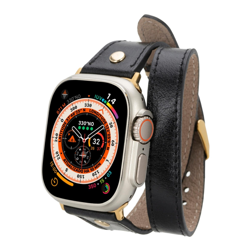 Syracuse Double Tour Genuine Leather Apple Watch Band