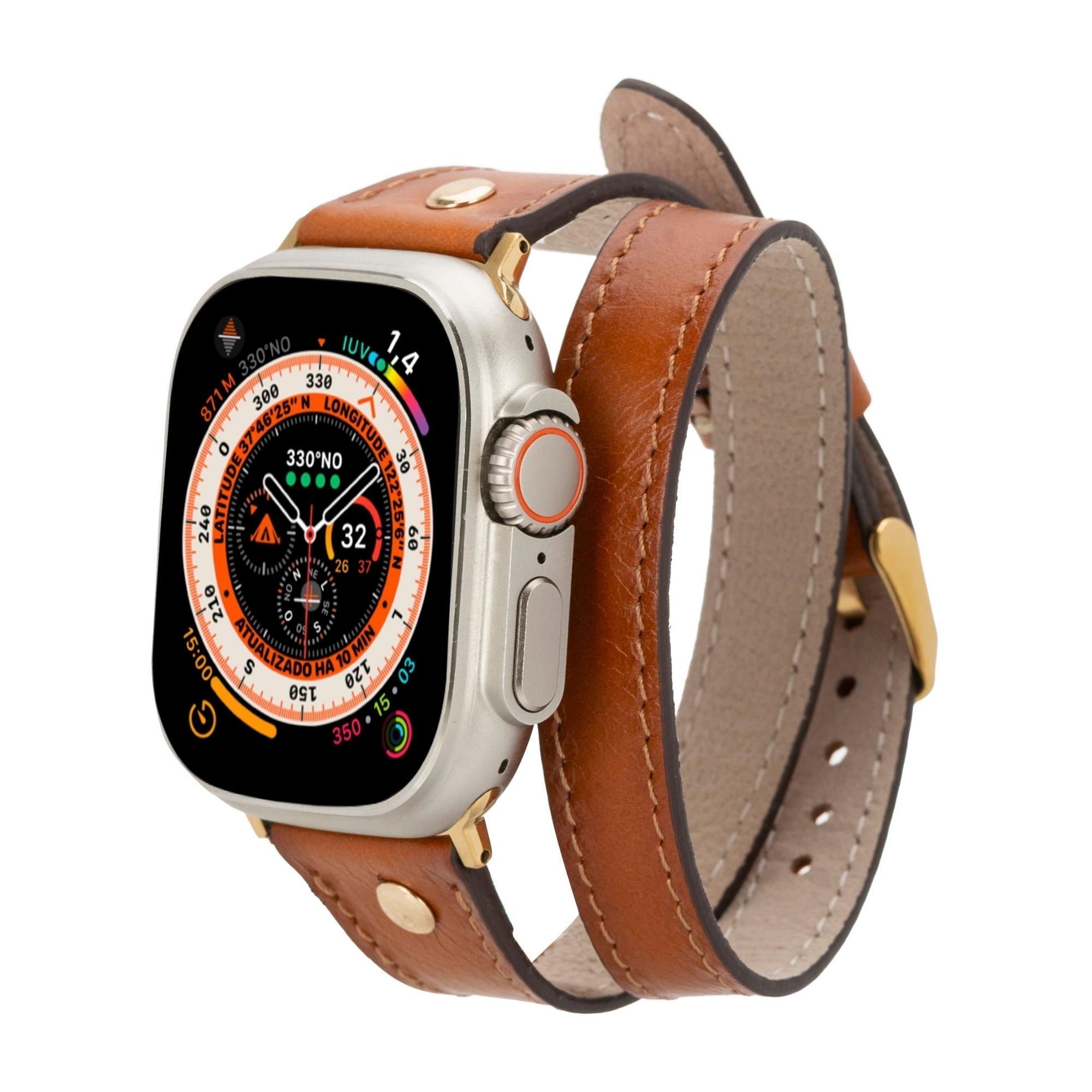 Syracuse Double Tour Genuine Leather Apple Watch Band