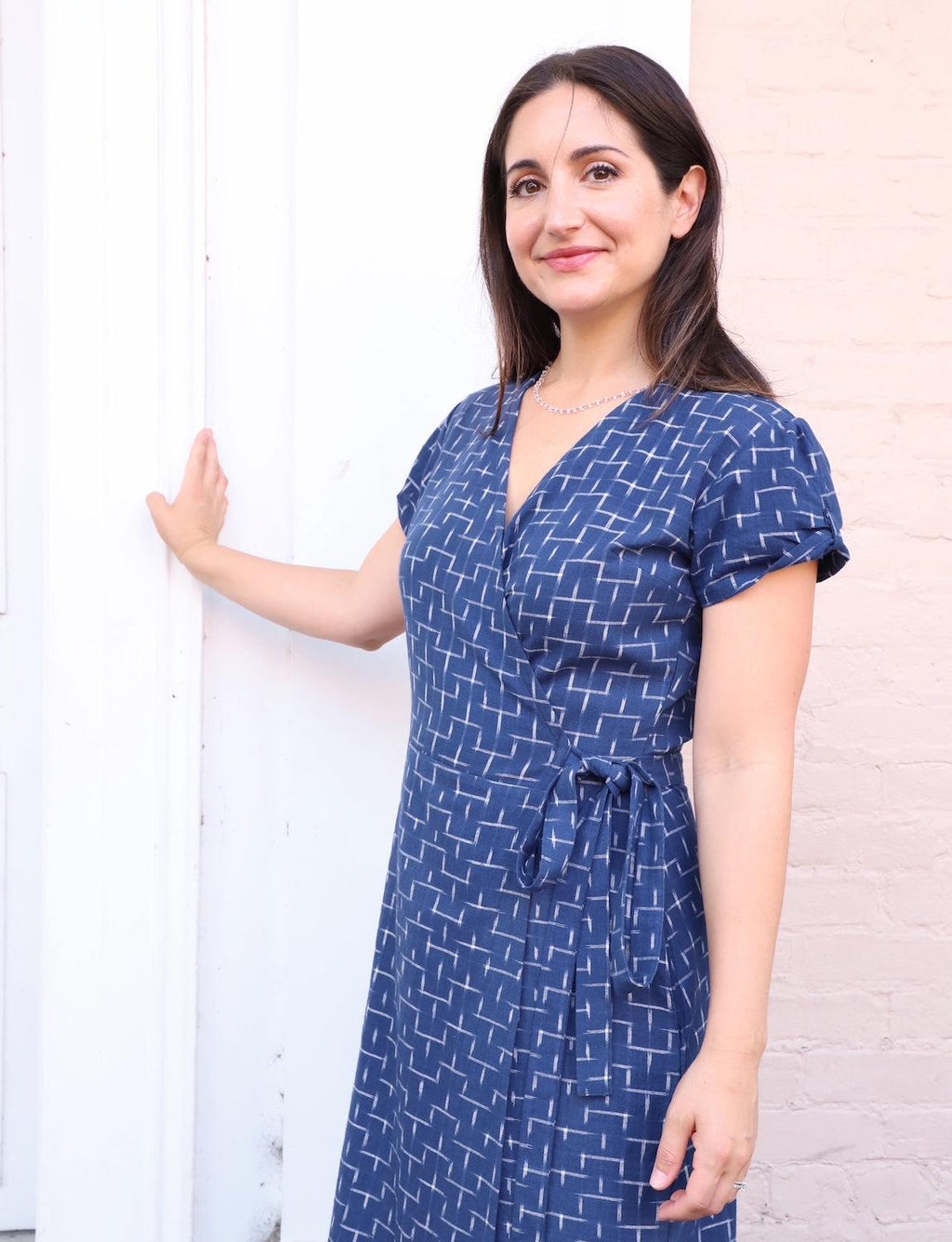 Twilight Handwoven Ikat Cotton Wrap Dress